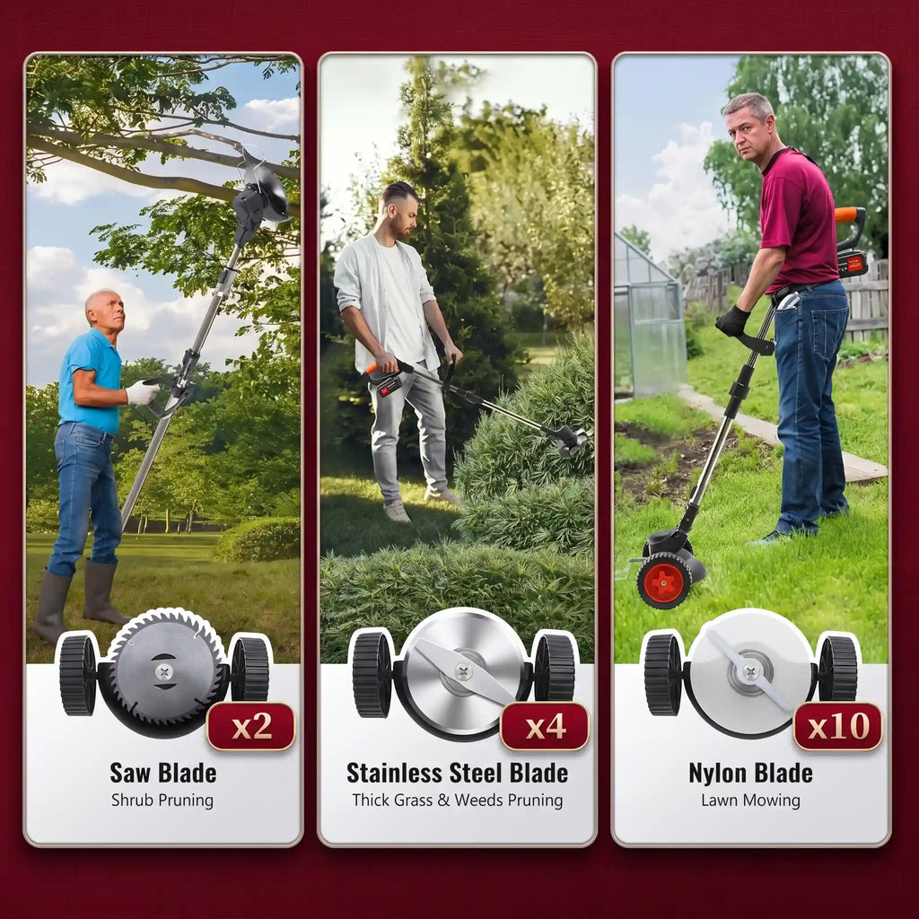 3 In 1 Cordless Grass Trimmer, Weed Eater and Edger