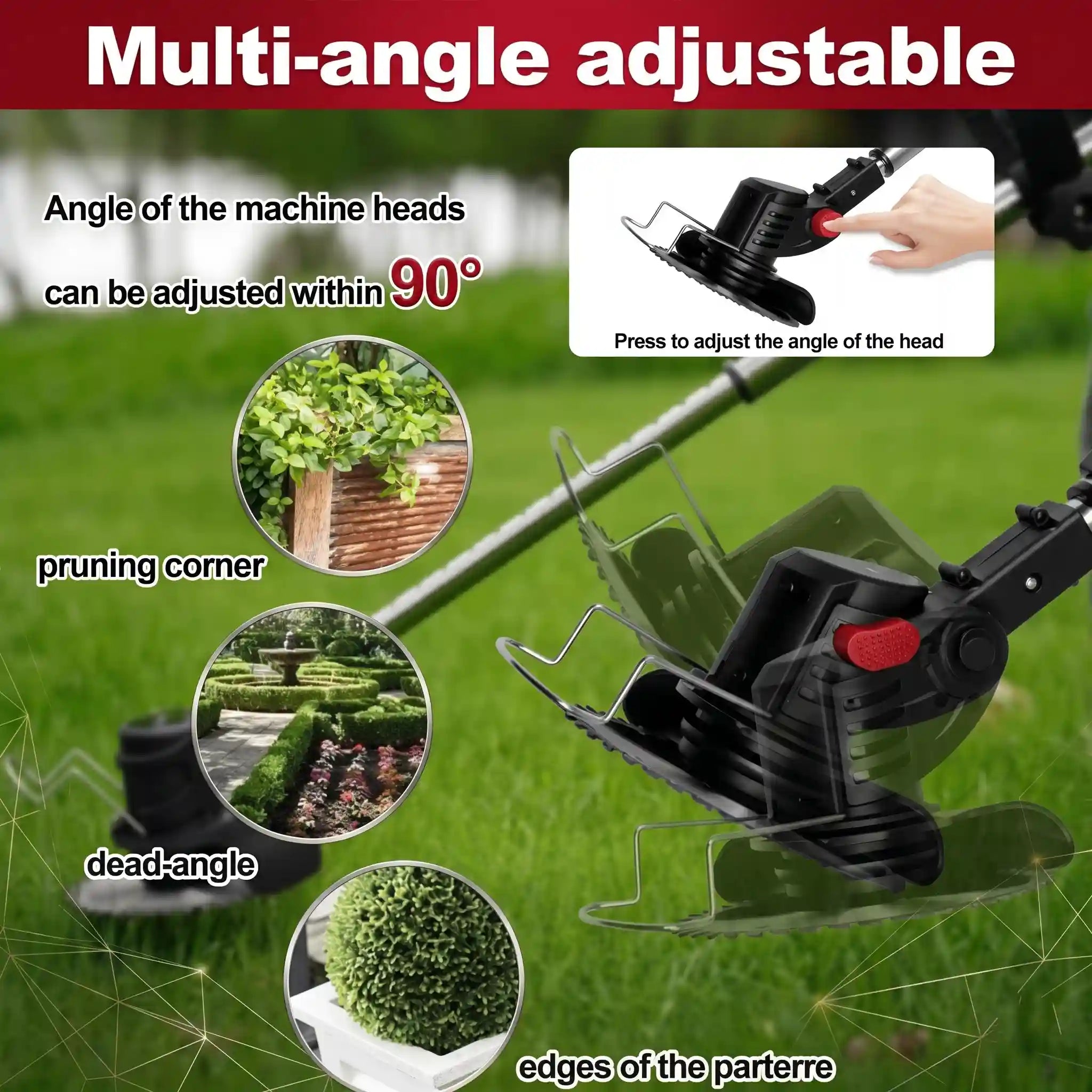 3 In 1 Cordless Grass Trimmer, Weed Eater and Edger